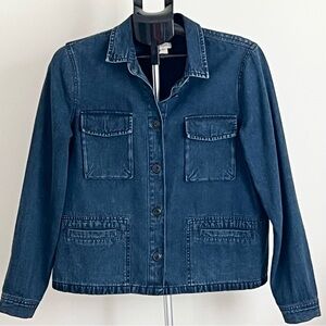 J. Crew Blue Denim Long Sleeve Women's Jean Jacket Size Medium
